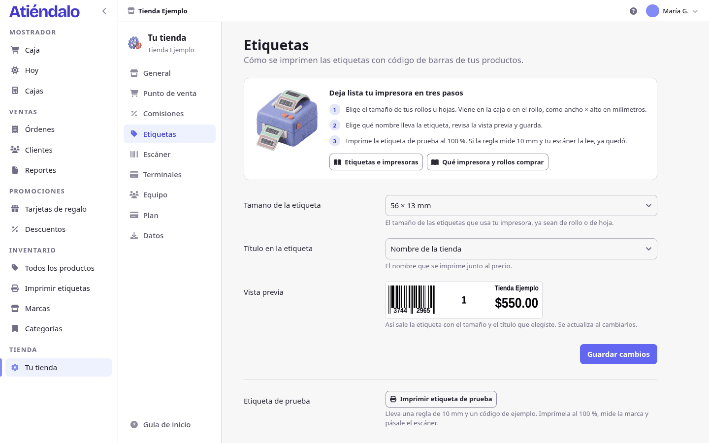 settings label preview