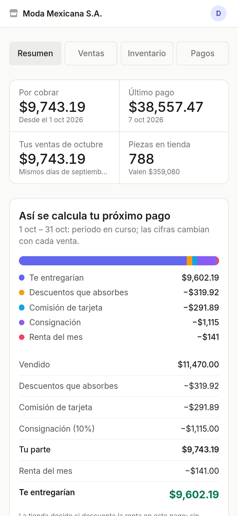 El portal de una marca en un celular